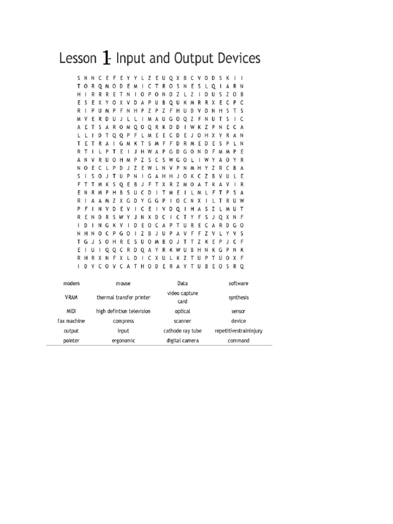 Lessson 1-Input and Output Devices | PDF