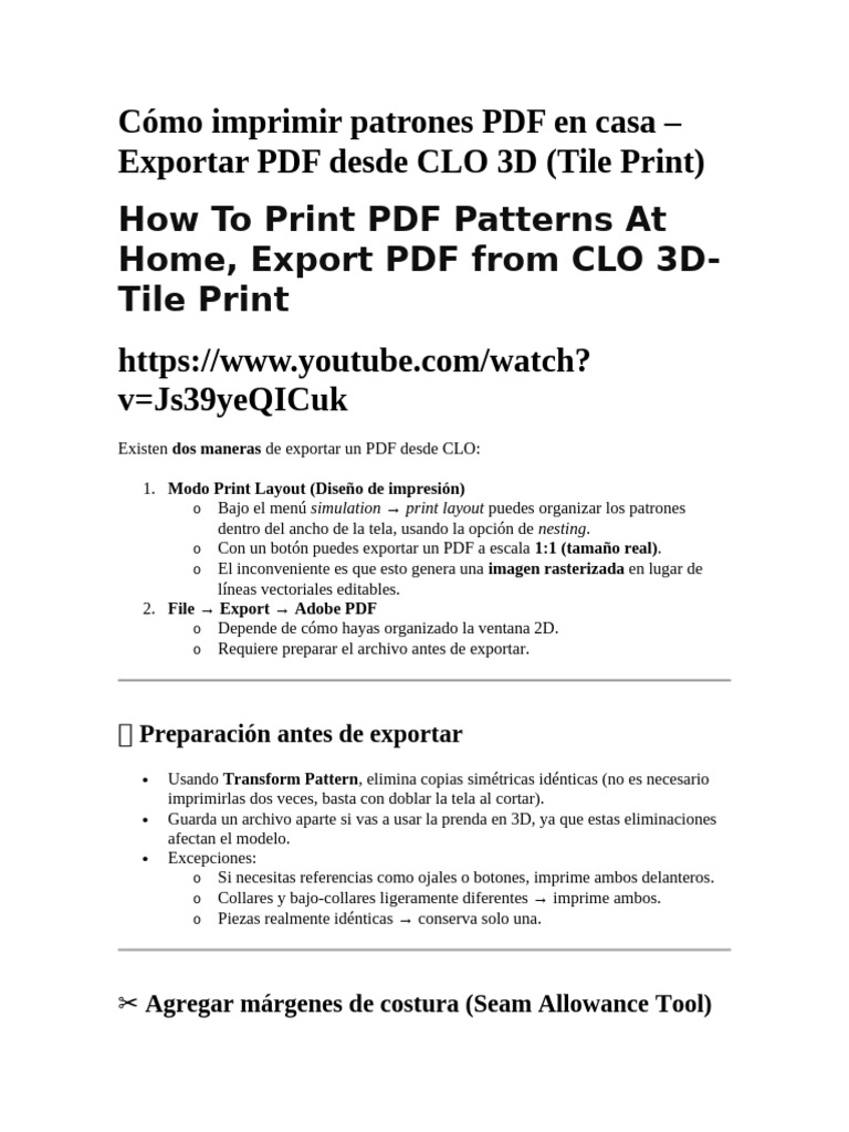 Reglas para Imprimir Patrones PDF | PDF | Software