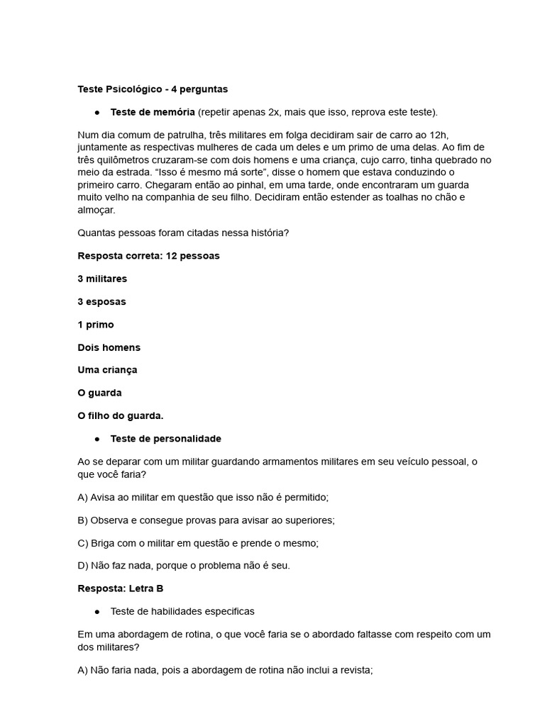 Teste Psicológico: Avaliação em 4 Etapas | PDF