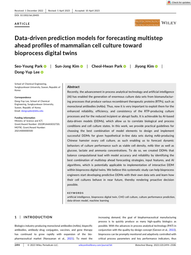 Predictive Models for CHO Cell Culture | PDF | Principal Component ...
