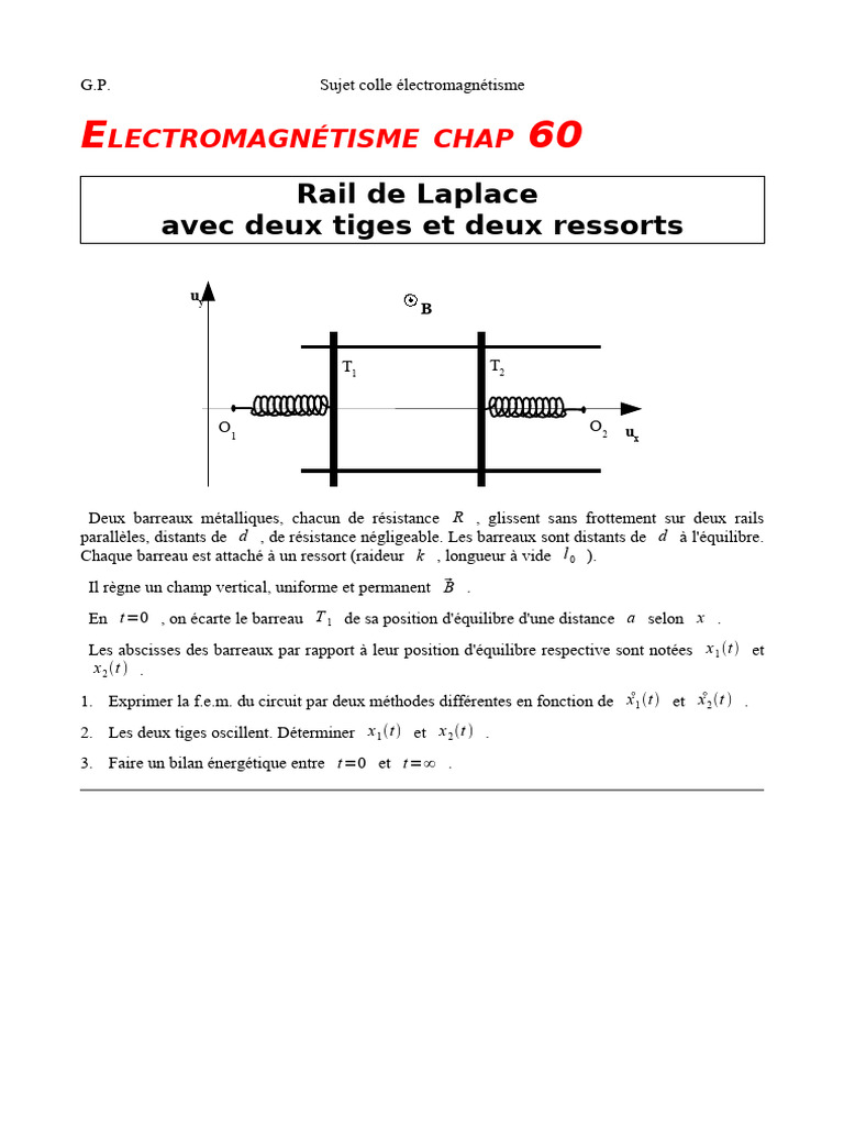 Rails de Laplace en électromagnétisme | PDF