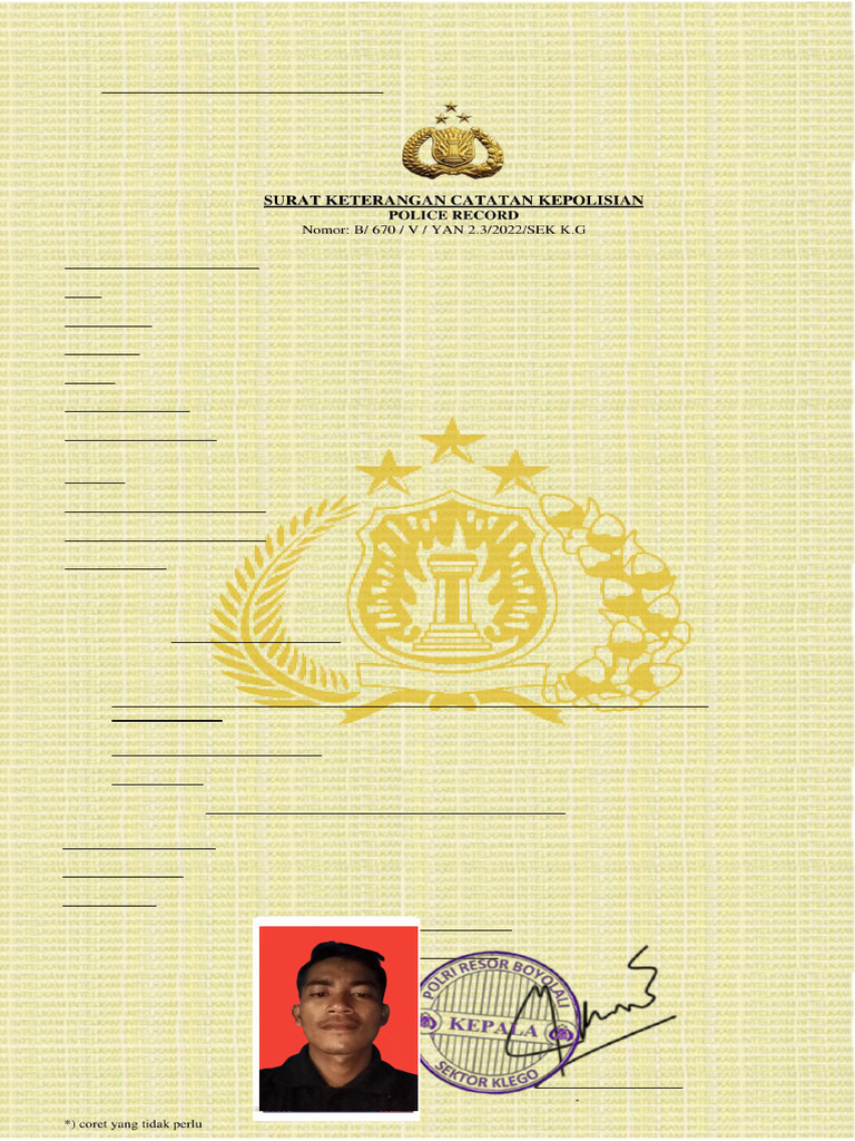 Bagi Format SKCK | PDF