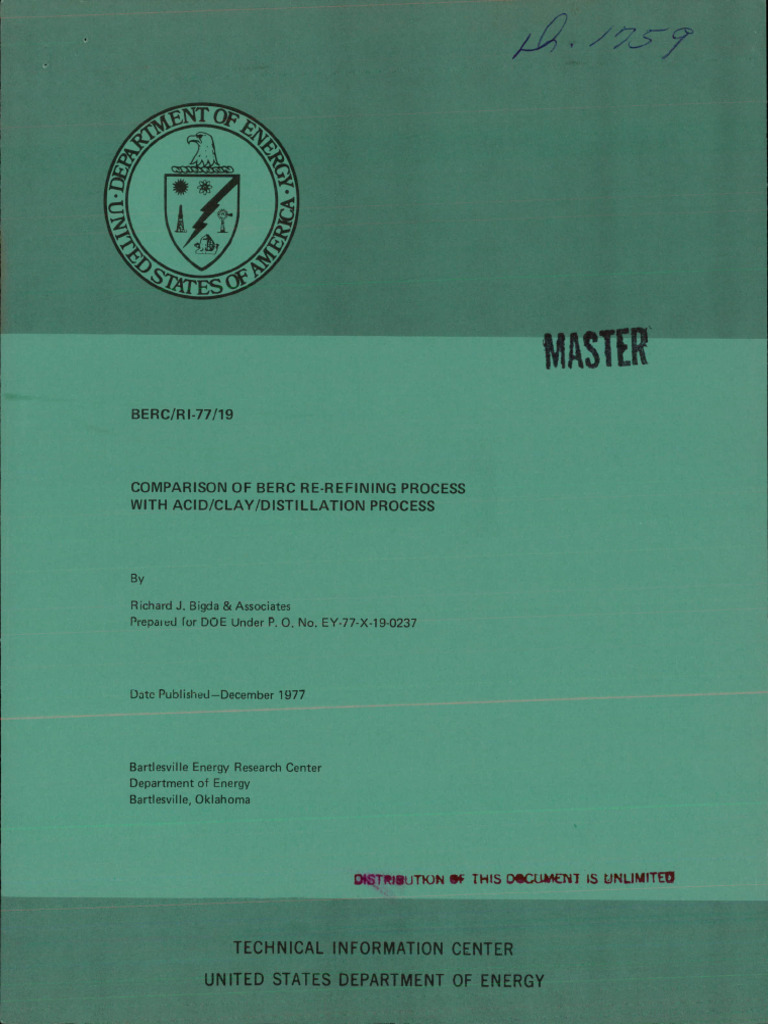 Lube Oil Re-Refining With Clay Distillation Process - 1977 | PDF ...