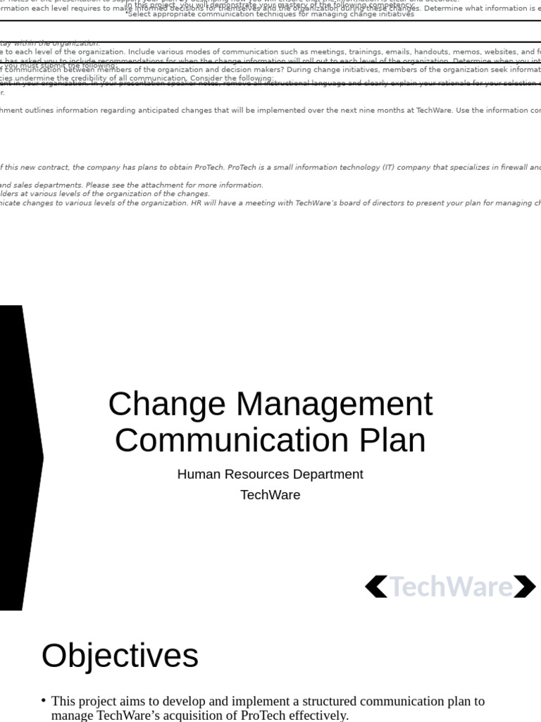 TechWare Change Management Communication Plan | PDF | Change Management ...