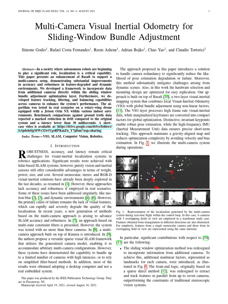Multi-Camera VIO for Enhanced Localization | PDF | Robotics