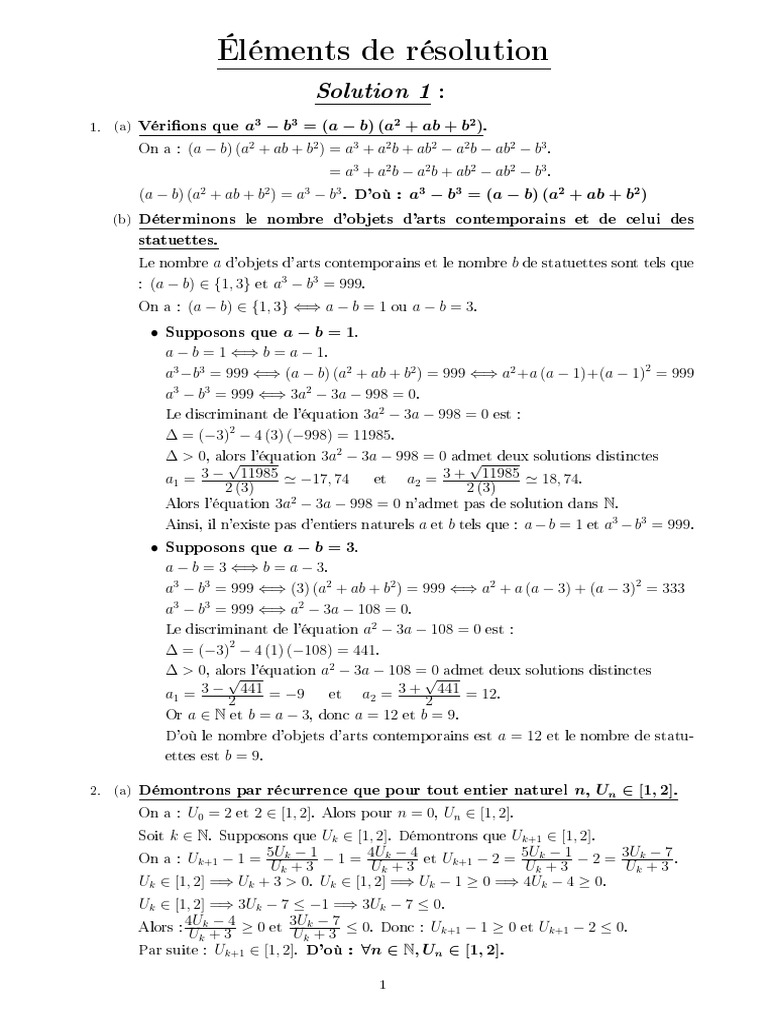 Résolution d'équations et suites numériques | PDF | Théorie des nombres ...
