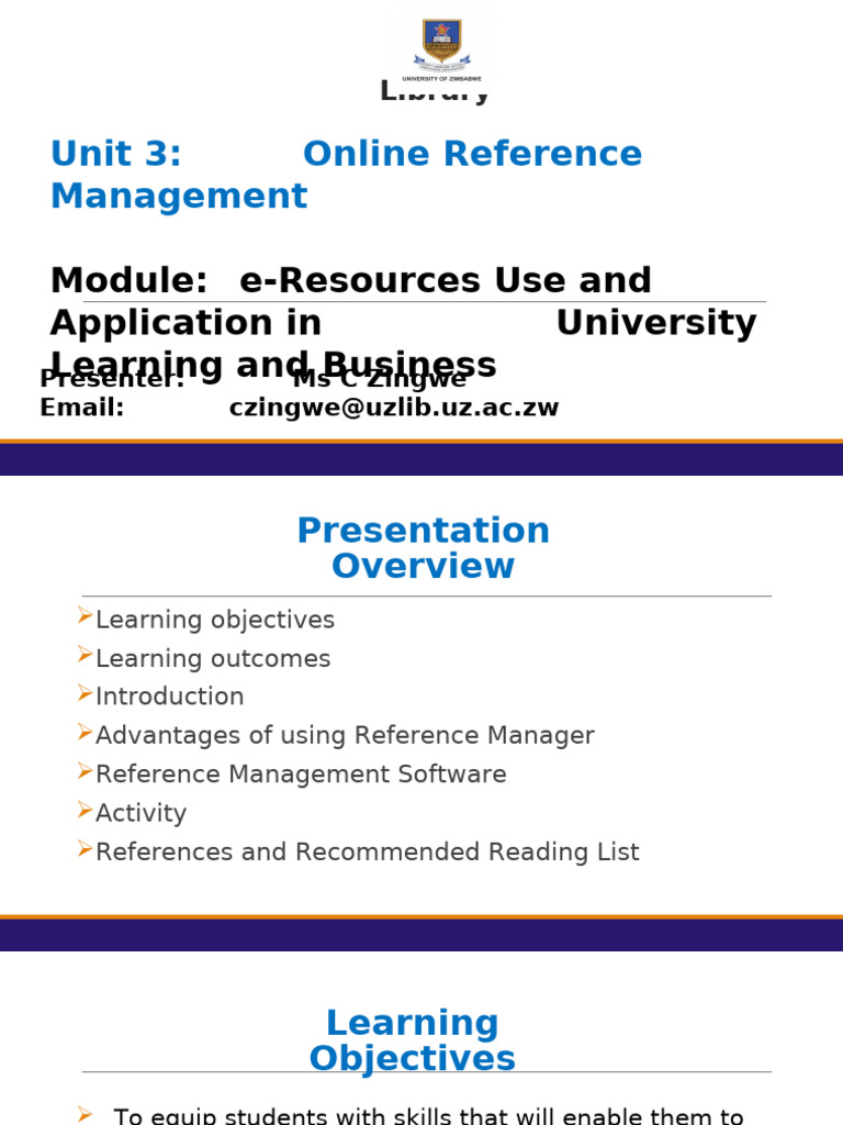 Unit 3 Online Reference Management | PDF | Computing | Software
