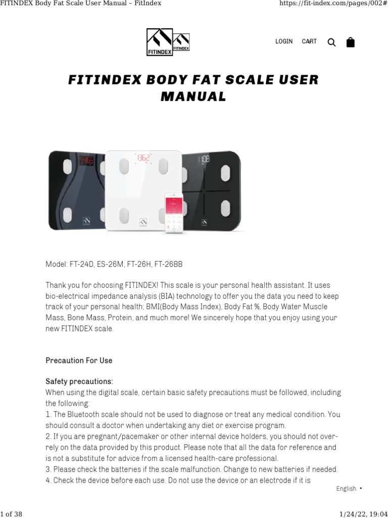 FITINDEX Body Fat Scale Guide | PDF | Mobile App | Radio