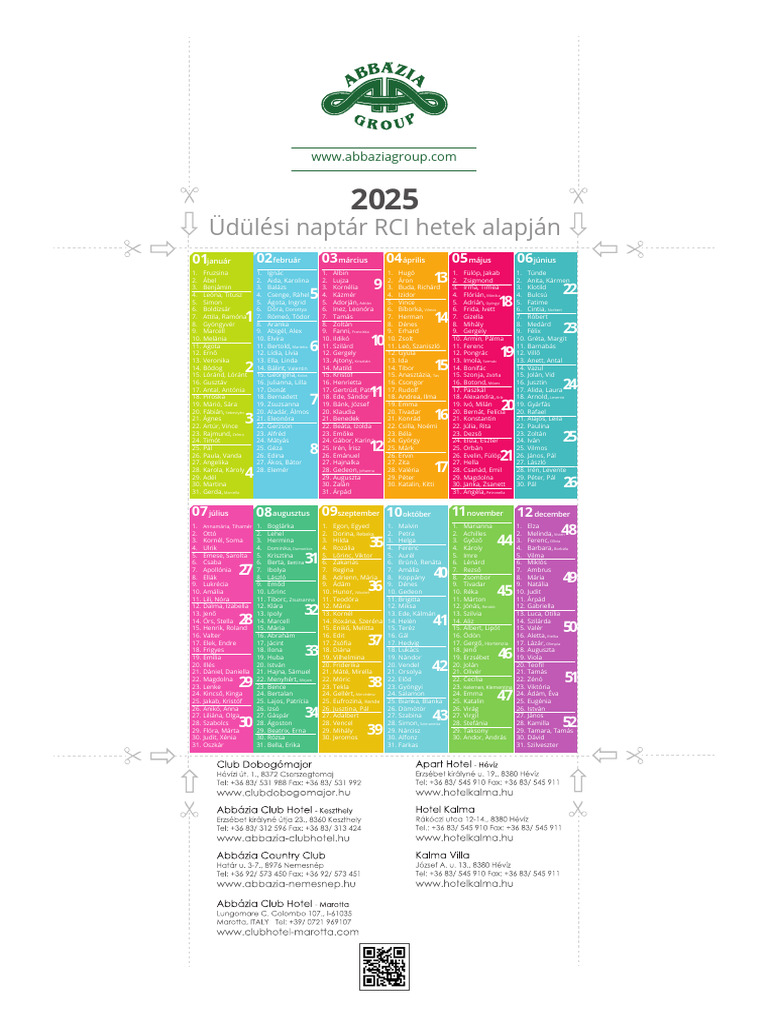 Rci Naptar 2025 1 | PDF