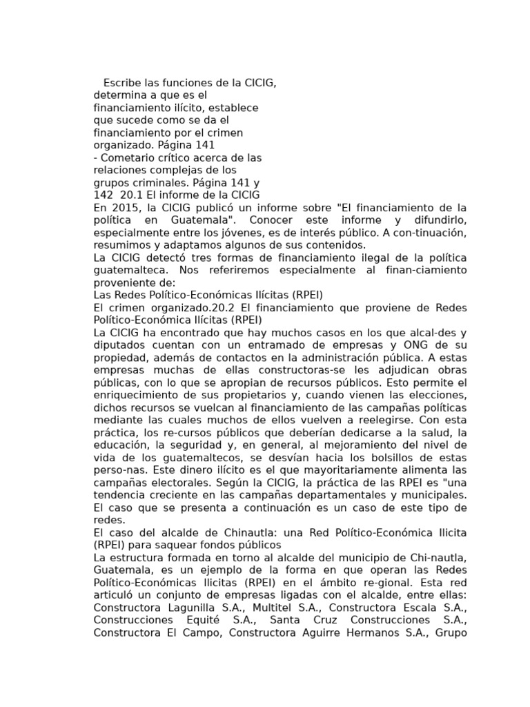 Escribe Las Funciones de La CICIG | PDF | Constitución | Guatemala
