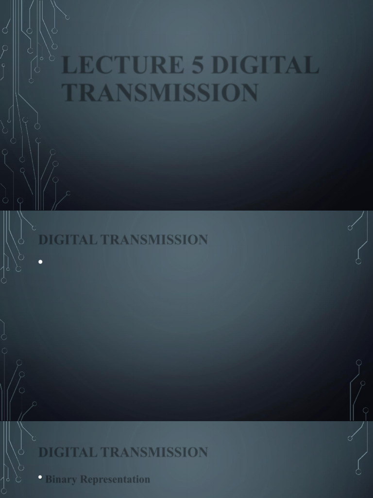 Lecture 5 Digital Transmission | PDF | Bit Rate | Error Detection And ...