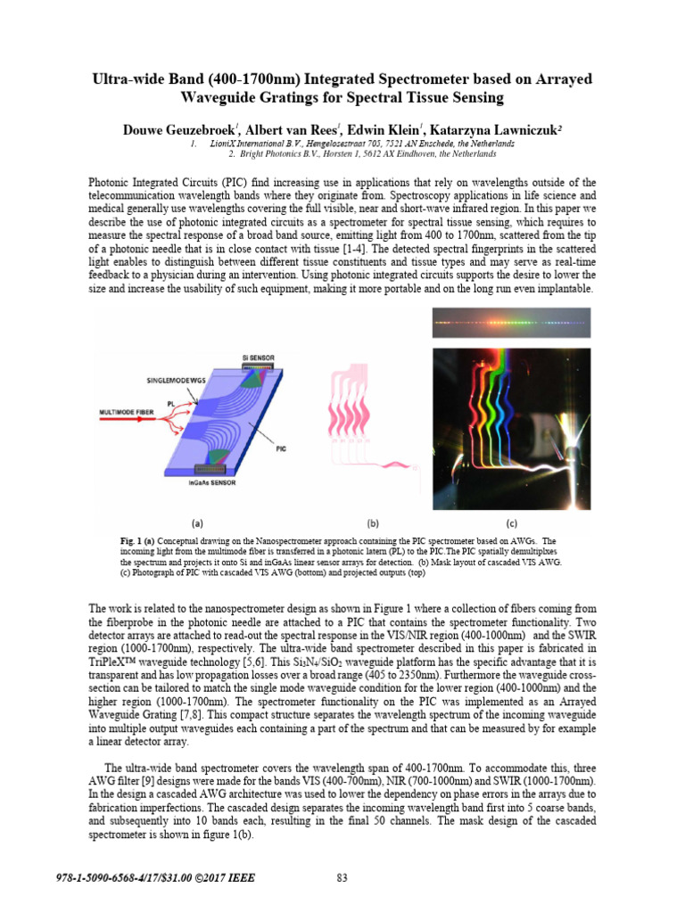 Ultra-wide Band Integrated Spectrometer | PDF | Infrared | Spectrometer