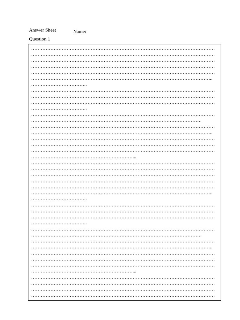Answer Sheet | PDF