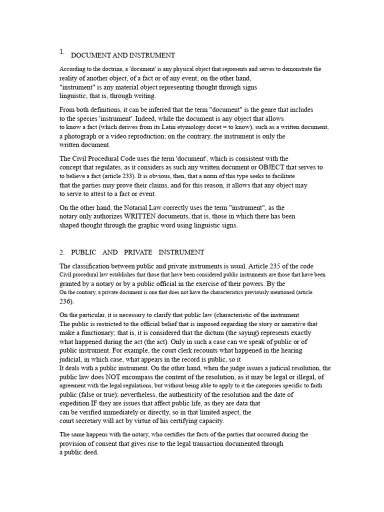 Difference Between Document and Instrument | PDF | Notary Public | Deed