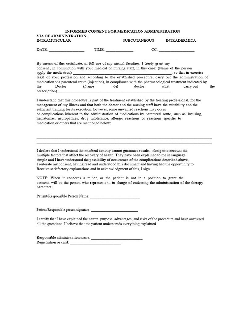 Informed Consent Medications | PDF | Informed Consent | Therapy