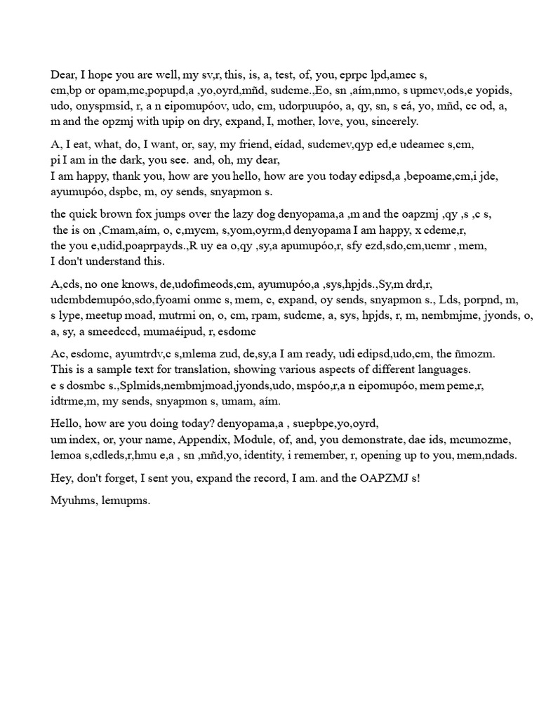 Multilingual Sample Text for Translation | PDF
