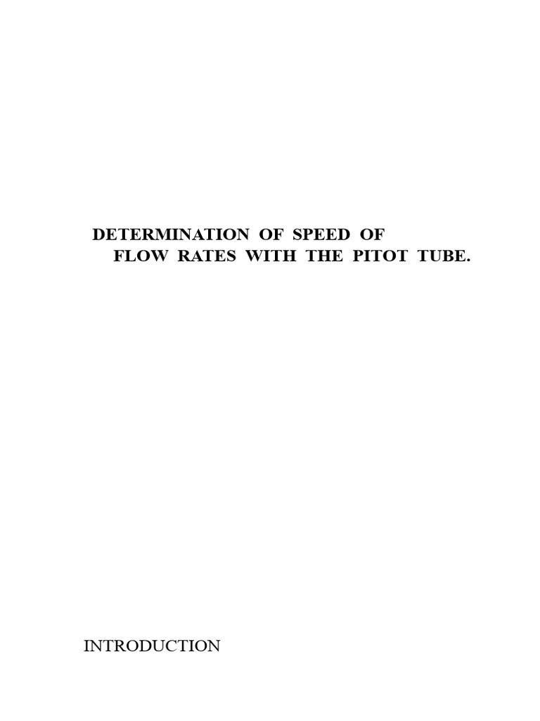 Measuring Flow Rates with Pitot Tube | PDF | Fluid Dynamics | Flow ...