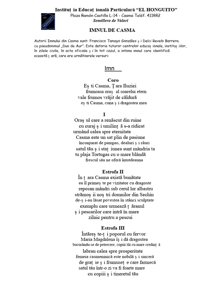 Imnul Casmei | PDF