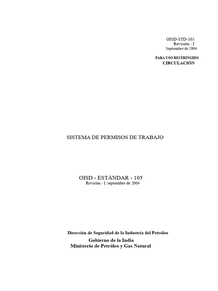Sistema de Permisos de Trabajo OISD-105 | PDF | Soldadura | Construcción