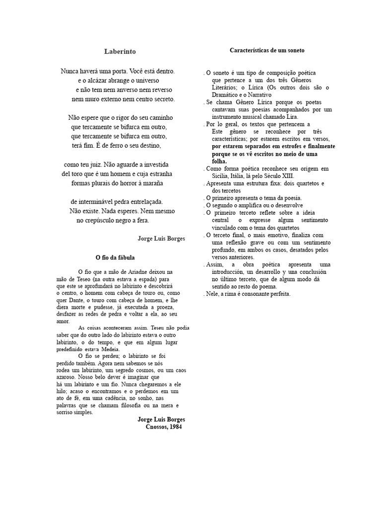 Estrutura e Características do Soneto | PDF | Sonetos | Poesia