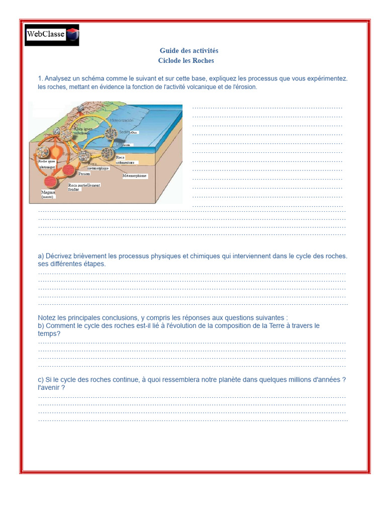 Guide du cycle des roches et processus géologiques | PDF | Géologie ...