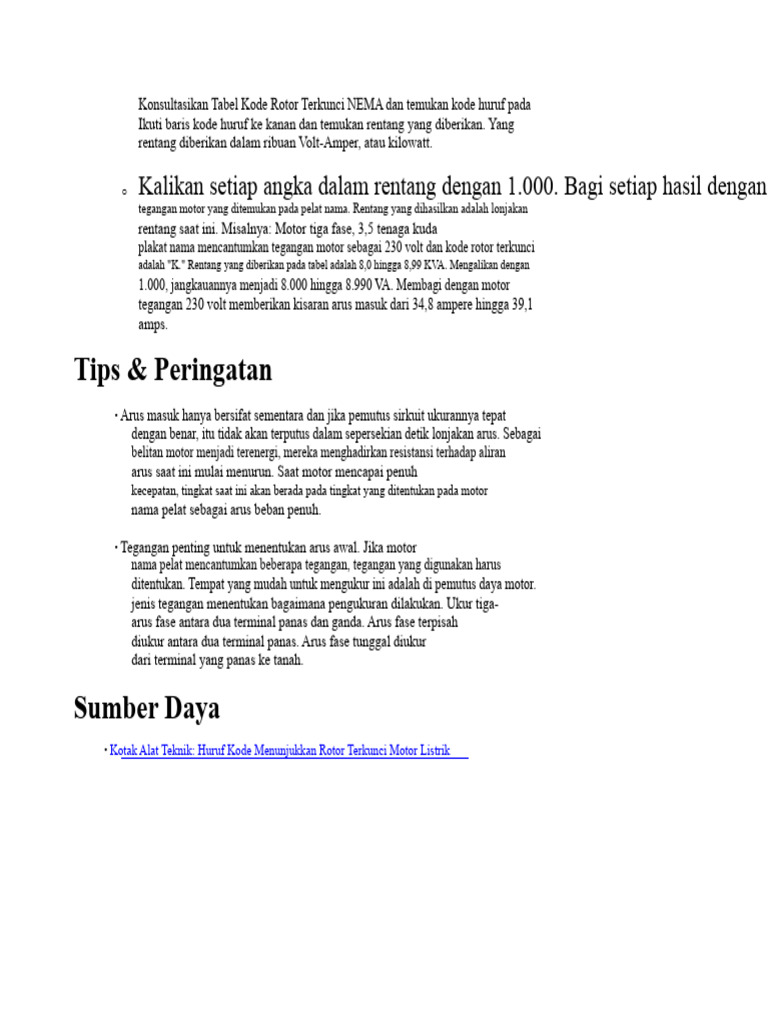 Cara Menghitung Arus Inrush Motor 2 | PDF
