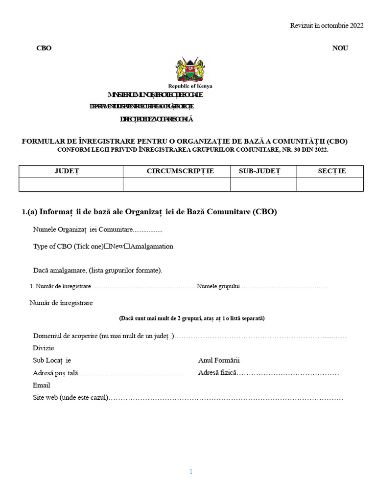 Formular de Înregistrare CBO | PDF