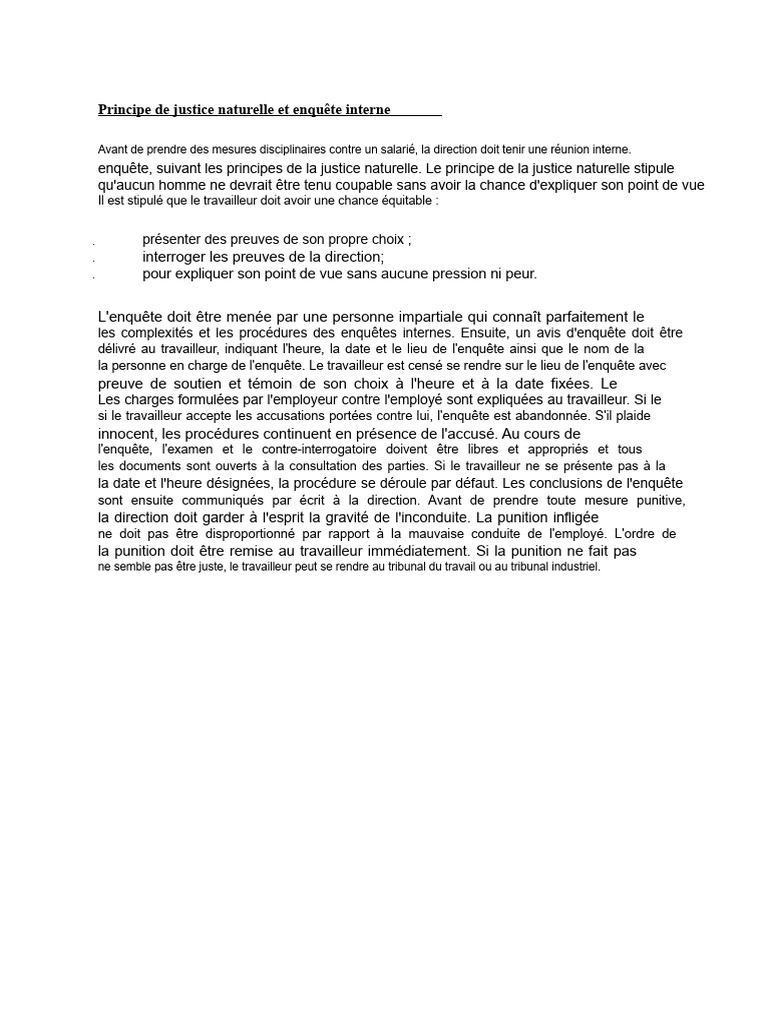 Enquête interne et justice naturelle | PDF | Justice | Crime et violence
