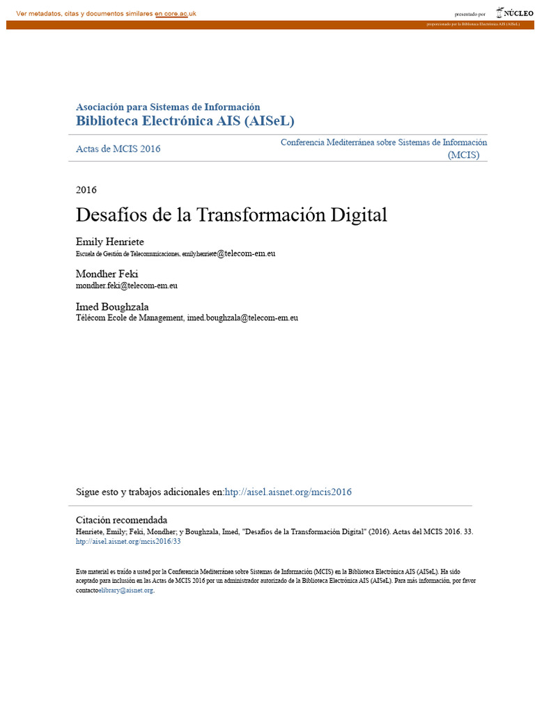 Desafíos en la Transformación Digital | PDF | Marketing | Business