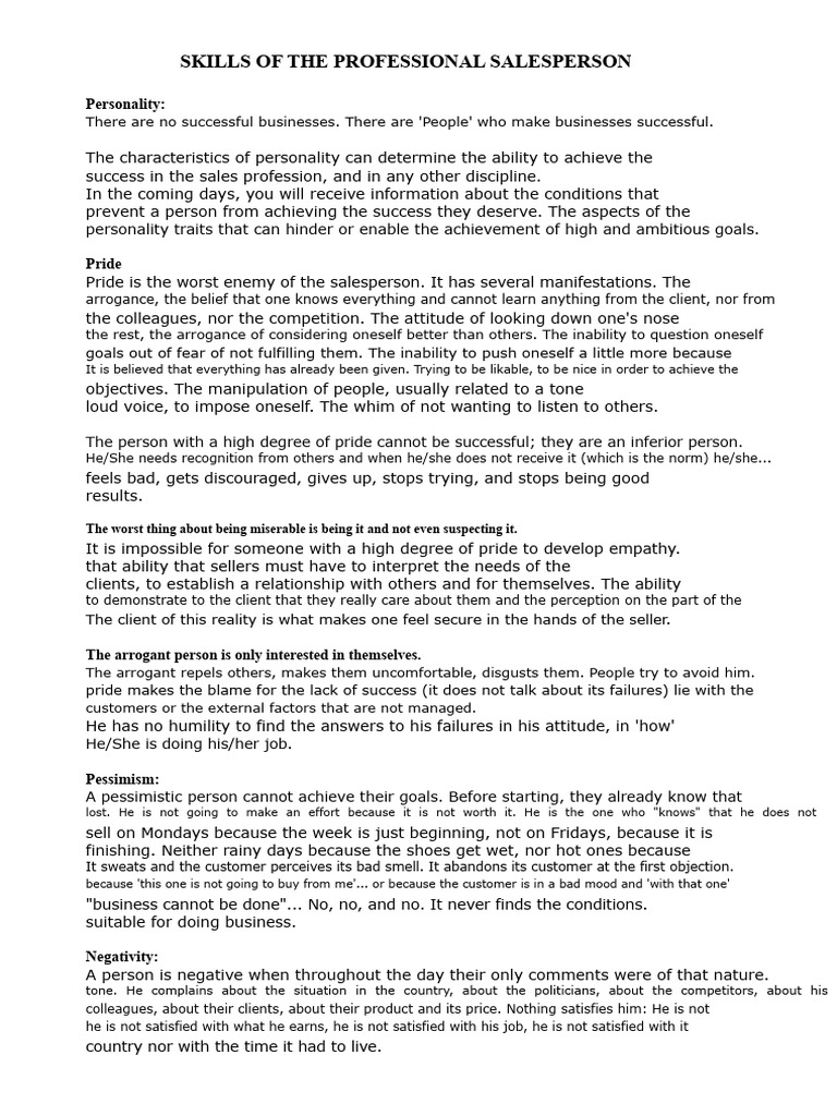 Essential Traits of Successful Salespeople | PDF | Sales | Customer