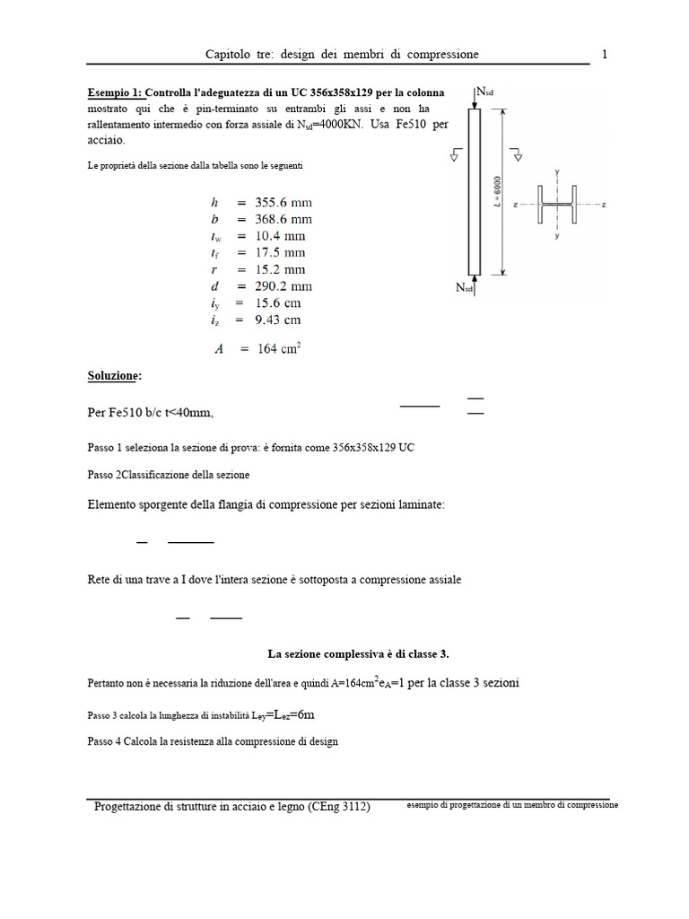 Capitolo 3 Esempio Di Colonna Di Compressione | PDF