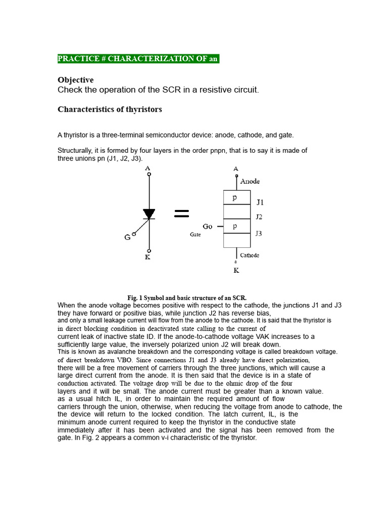 SCR Operation in Resistive Circuits | PDF | Electrical Engineering ...