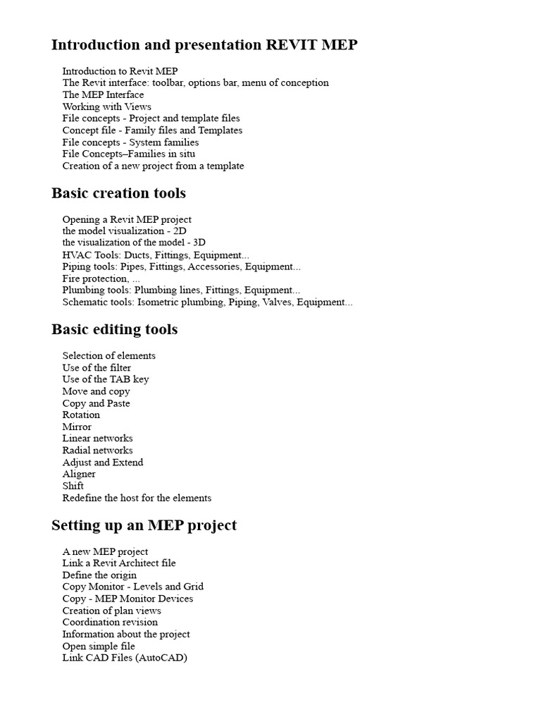 Introduction to Revit MEP Essentials | PDF