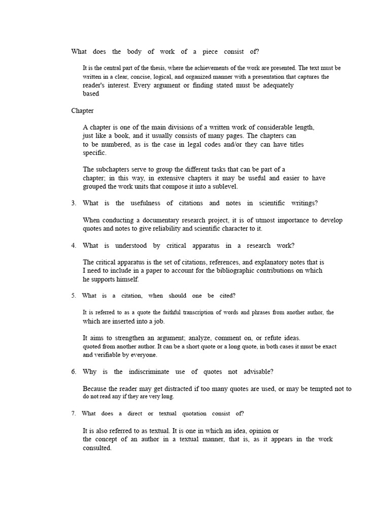 What Does The Body of Work of A Piece Consist Of? | PDF | Citation