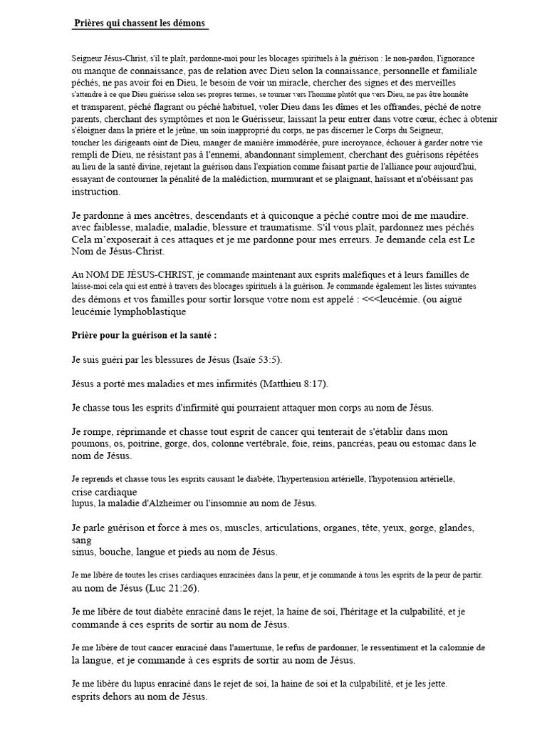 Prières pour la guérison divine | PDF | Dieu | Prière
