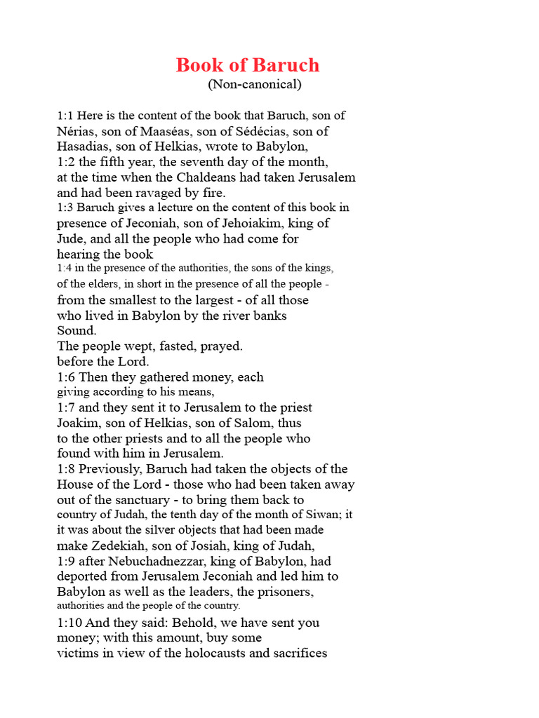 Book of Baruch: A Call to Repentance | PDF