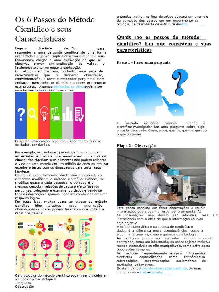 Características do Método Científico | PDF | Método científico | Science