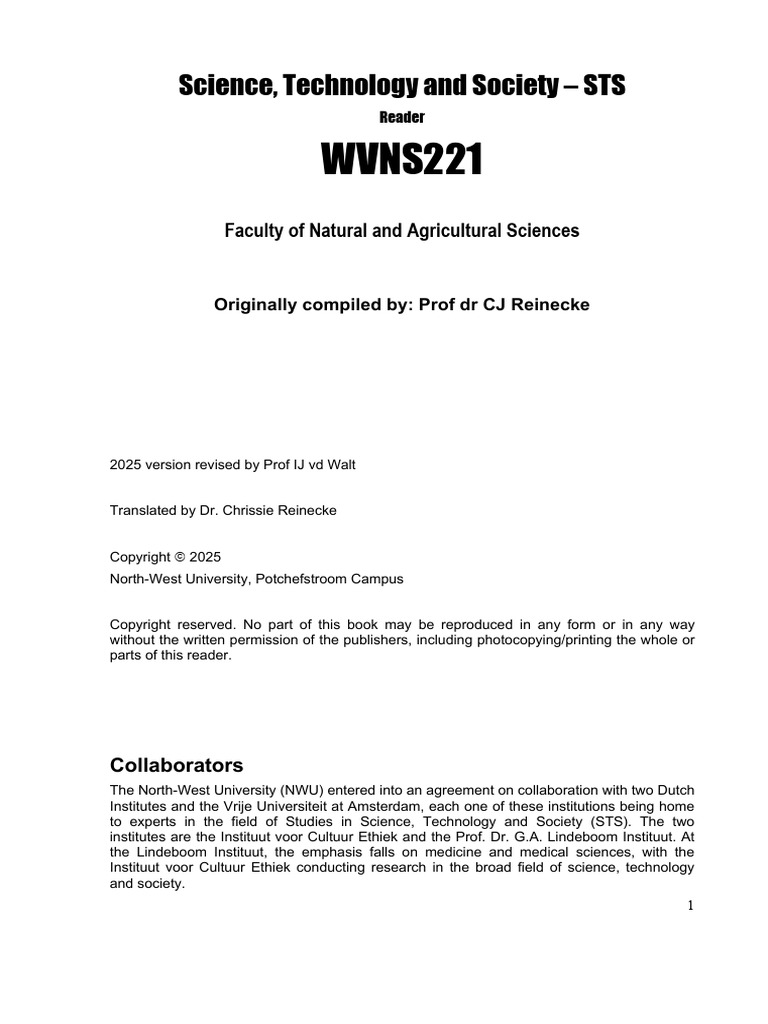STS Studies: Science and Society Insights | PDF | Knowledge | Social ...