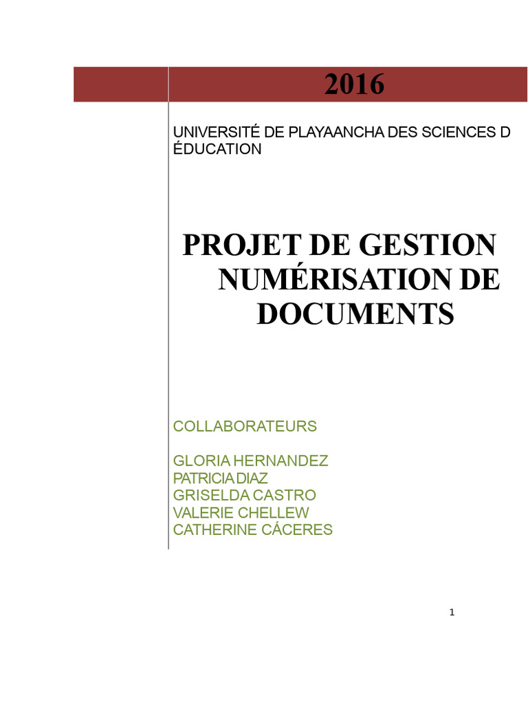 Gestion de la Numérisation des Documents | PDF | Gestion des ressources ...
