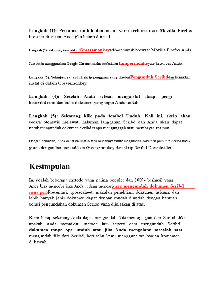 Cara Mudah Unduh Dokumen Scribd Gratis PDF