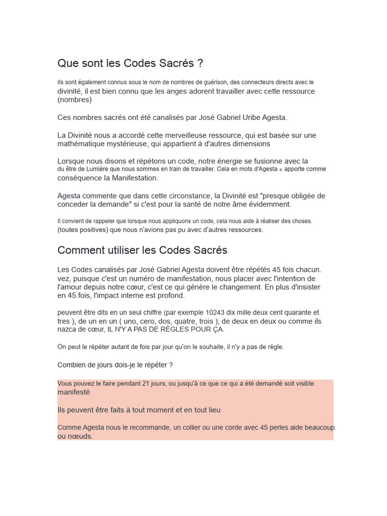 Introduction aux Codes Sacrés d'Agesta | PDF