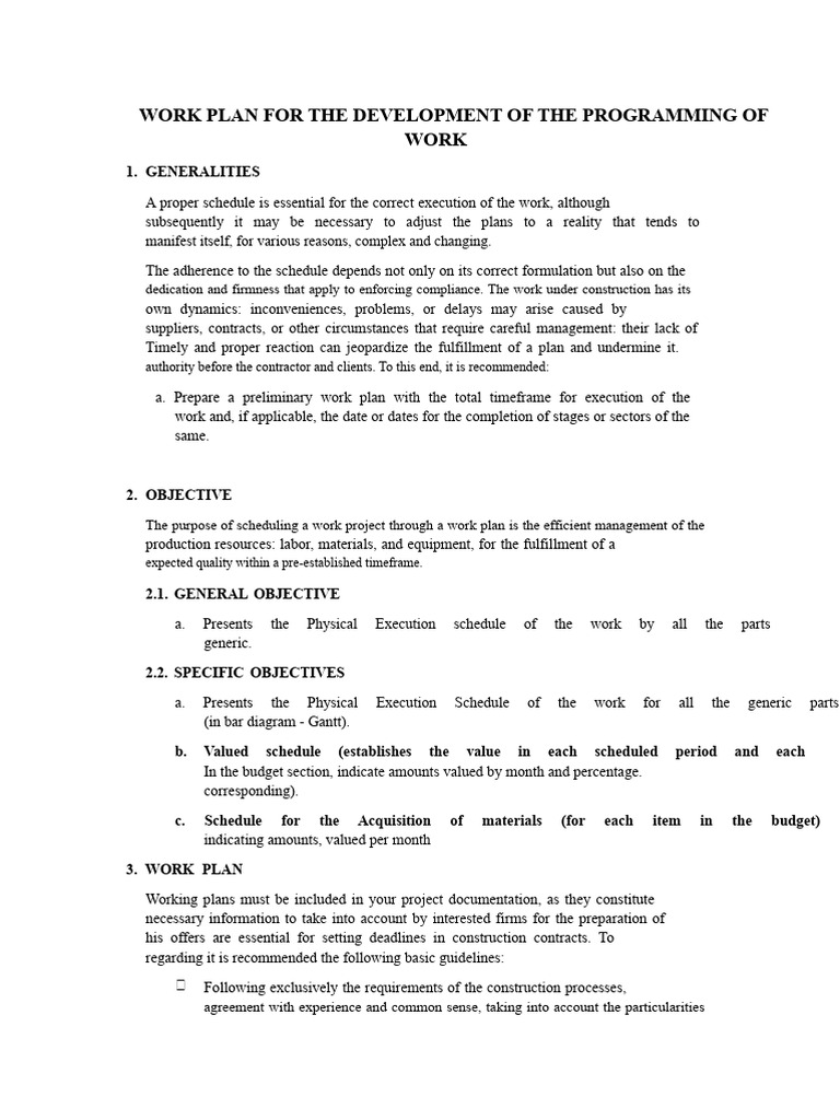 Work Plan for Project Scheduling | PDF | Business