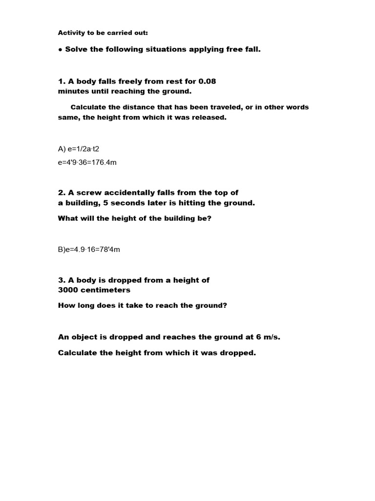 Free Fall | PDF