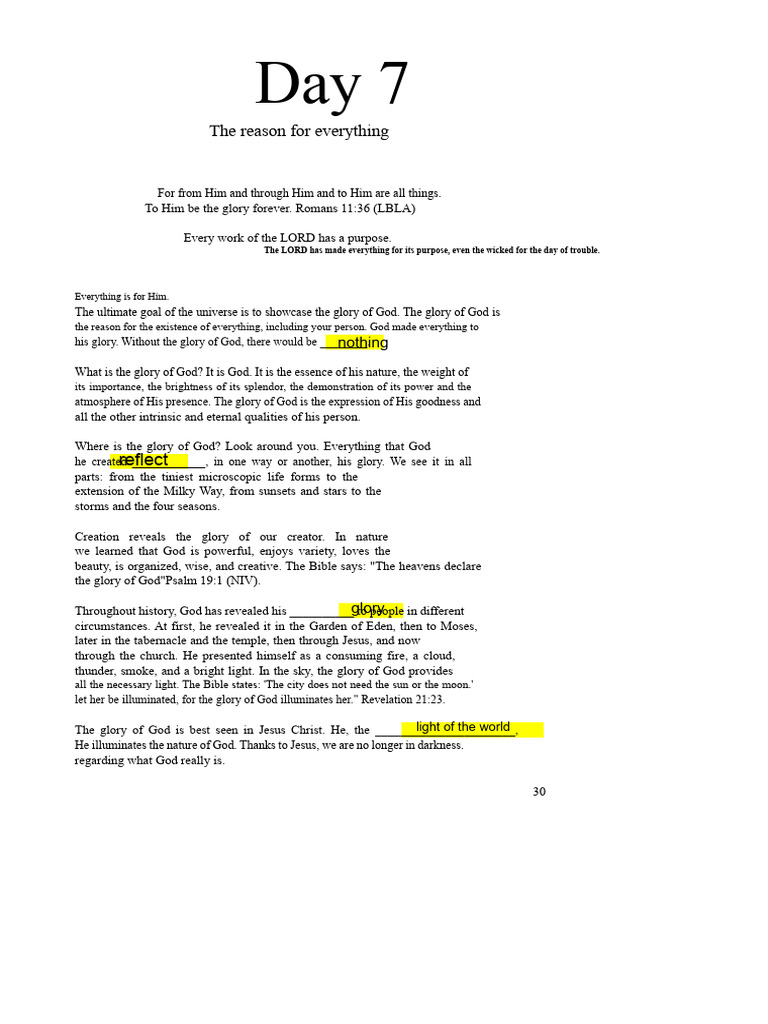 Understanding God's Glory and Purpose | PDF | Glory (Religion) | Jesus