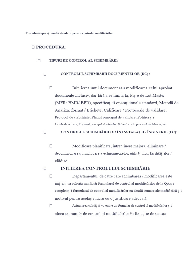 Controlul Modificărilor | PDF