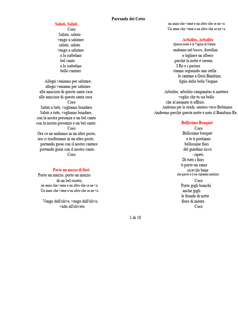 Testo Di Parranda | PDF