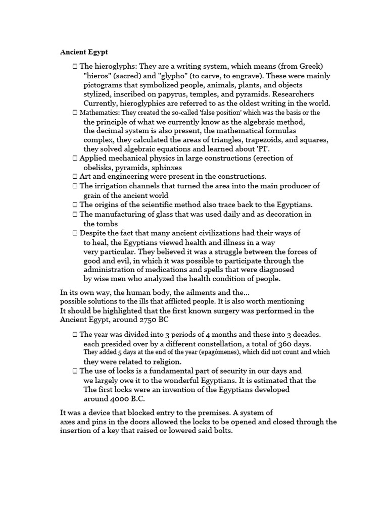 Innovations of Ancient Civilizations | PDF | Babylonia | Ancient Egypt