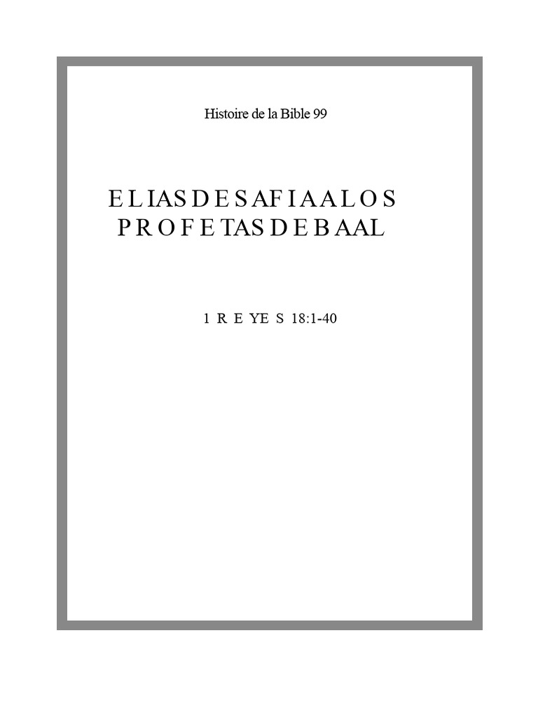 Élie Défie Les Prophètes de Baal | PDF | Livres des Rois | Élie