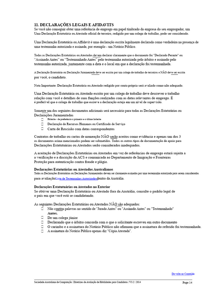 Declarações Estatutárias e Atestados | PDF