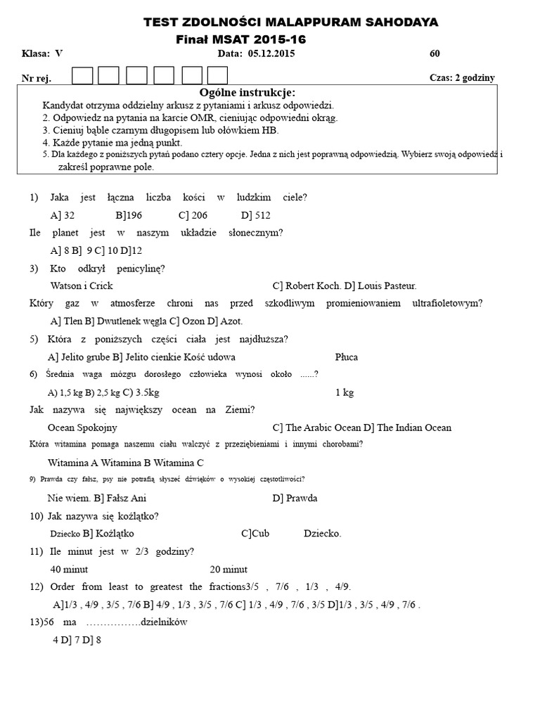 Klasa 5 | PDF